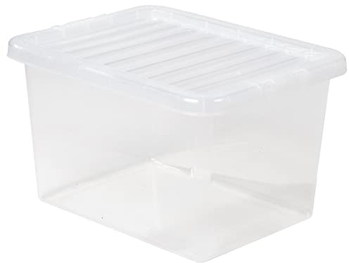 3x AUFBEWAHRUNGSBOX 20L Deckel 39x29x25cm transparent klar DINA4 Kunststoff