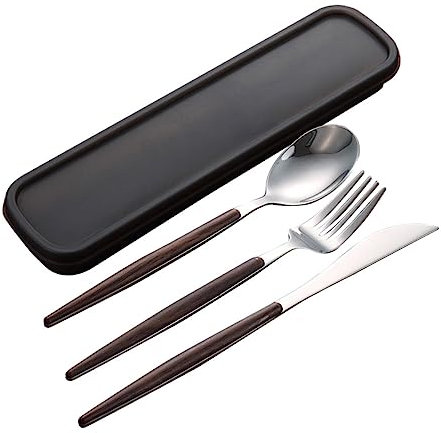 HOLIDYOYO 4-teiliges Besteckset Mit Walnussgriff Und Edelstahlbesteck Für Den Außenbereich Westerngeschirr-set