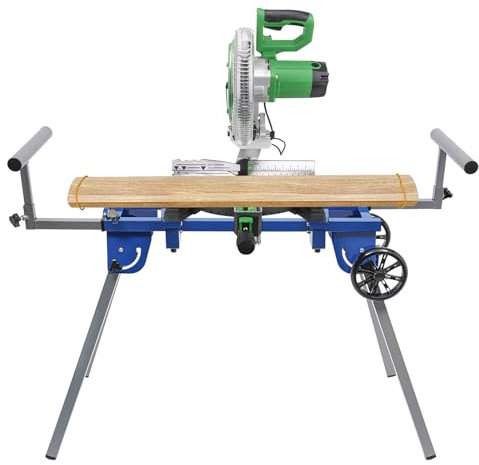 Apriltop Kappsäge Arbeitstisch mit 2 Rädern, Maximale Tragfähigkeit 150Kg, Untergestell für Kappsägen, Einstellbare Länge 595 mm, einstellbare Höhe 210 mm