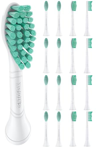 16er Dentofox Ersatzbürsten kompatibel mit Philips Sonicare, Medium, Weiß | Aufsteckbürsten & Bürstenköpfe für tägliche Zahnpflege, geprüfte Materialien, einfache Reinigungsleistung zum fairen Preis