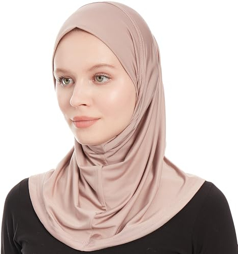 Ayisah Hijab Kopftuch Damen Muslimisch - Taupe Instant Kopftuch - Ready To Wear Schal - One Piece Amira Hijab Schal - Kopftücher Für Damen