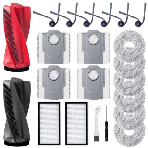 Set di accessori per Roborock Saros 10R/Saros 20 robot aspirapolvere, pezzi di ricambio con 1 spazzola principale Duodivide, 2 filtri, 6 spazzole laterali, 4 sacchetti per la polvere, 6 salviettine, 1