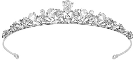 Wisebom Tiara Crystal Princesse Crown with Rhinestone Femme Couronne Mariage Couronne Reine Diademe Bijoux Anniversaire Halloween