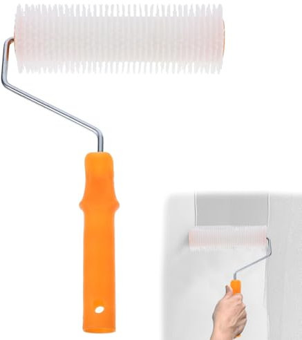 23cm Spiked Roller Self Levelling with 14 mm Teeth, Floor Aeration Spike Roller, Epoxy Compound Screeding Tools, Ergonomic Handle Paint Tool for Surface Painting, Flooring Ventilation, Remove Bubble