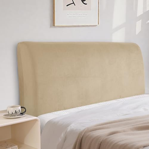 CYCMACO Velluto Copri Testata Letto Universale 180cm, Cammello | Elasticizzato Copertura Per Testiera Del Letto, Universale, Tinta Unita, Lavabile, Per Letti Singoli Matrimoniali