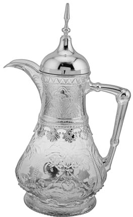BESTYASH Pichet Résistant la Chaleur Froid Grosse Capacité à Eau en Verre Style Moyen-orient Élégant Facile à Nettoyer, pour Réunions et Fêtes
