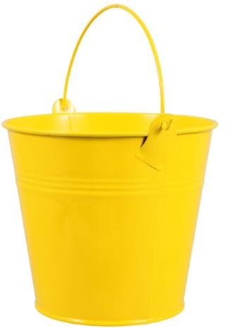 OUNONA Mini Metall Eimer Gelb Robuster Tragebehälter Vielseitig Für Süßigkeiten Partygeschenke Garten Dekoration