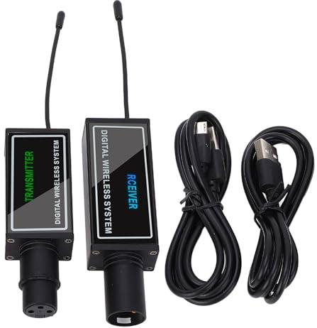 Receptor transmisor de micrófono inalámbrico, banda UHF, USB, recargable, XLR con cable a adaptador de micrófono inalámbrico para cámara mezcladora de sonido