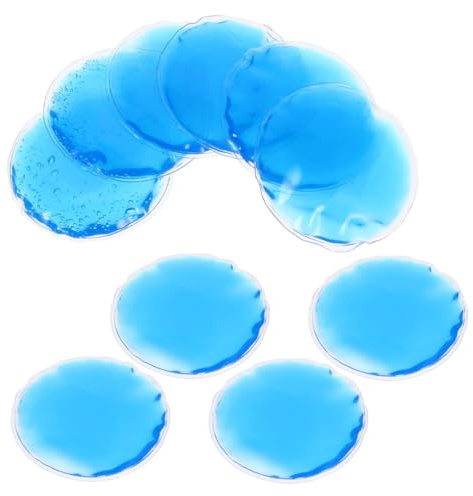 OFFIGAM 10 Stück Rundes Augenkühlpack Kälte und Wärmetherapie Augenpads aus Pvc 7cm Wiederverwendbar für Augenpflege und Entspannung