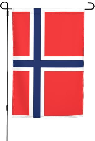 Bandera noruega decorativa de jardín de 12 x 18 pulgadas, antiarrugas y antidecoloración, adecuada para jardín, patio, césped, balcón