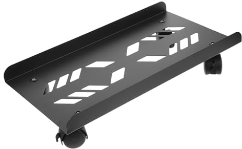 Healifty Support pour Tour Ordinateur Chariot à roulettes pour CPU Support Compact Et Stable pour Ordinateur De Bureau