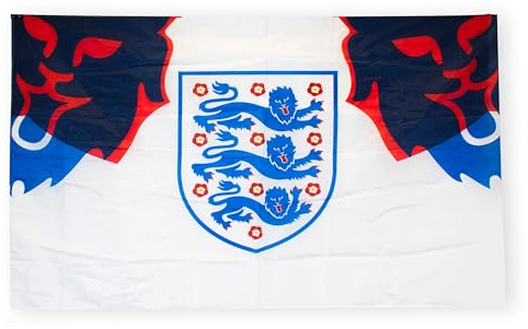 Hy-Pro Official England Flag 5ft x 3ft | Officially Licensed, Polyester National Football Banner for Home & Match Display, Supporters' Gear with Large Blue Crest