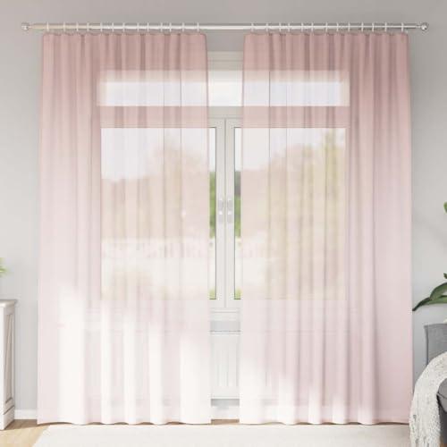 Genérico Cortinas de Gasa con Bolsillos para Varillas 2 uds. Rosa Claro,Casa y jardín,Decoración,Tratamientos de la Ventana,Cortinas y visillos,Rosa,0.35 KG,4102189