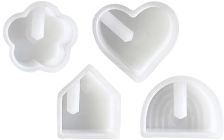 Rainway 4 stampi in silicone per versare candele, stampi in gesso per versare, stampi per vasi in silicone, decorazione natalizia fai da te, per candele, saponi, resina