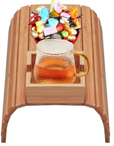 Genérico Portavasos para sofá | Portavasos de Madera para sofá | Mesa Auxiliar con Clip, Posavasos Antideslizante para Bebidas, Organizador doméstico para Bebidas y Aperitivos