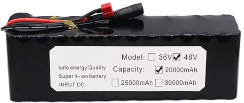 48V Baterías Recargables para Bicicletas Eléctricas 100AH 13S3P Baterías De PVC Impermeables para 800W 500W 300W 200W Scooter Motor XT30