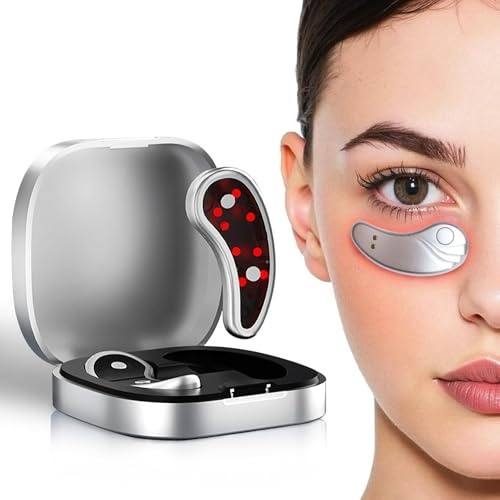 Glowpads Pro Wiederverwendbare Augenpads Augenpflege Gerät mit Rotlicht und Mikrostrom reduziert Schwellungen Augenringe feine Linien Premium Beauty Technologie für strahlende Augen