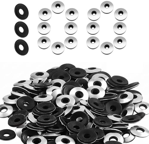 100 Pcs Arandelas Metálicas Estancas, M5.5x19x2mm, Caucho EPDM Negro | Junta Plana para Tornillos de Techo, Compatible con Tornillos Autopercutores, Anillo de Estanqueidad de Acero, Material EPDM