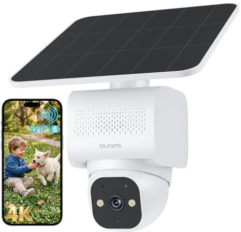 blurams Telecamera di sorveglianza 4K 8MP per esterni, a energia solare