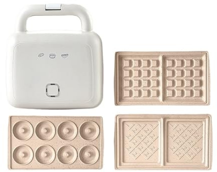 Multifunktionell Elektrisk Smörgåsmaskin Äggpuffar Våffeljärn Taiyaki Stekgrill Panna Brödrost Non-stick Tallrik Frukostmaskin Enkel Smidig Matlagningsupplevelse(3 IN 1 Donut)