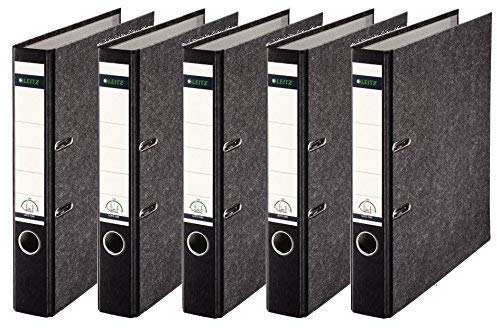 Leitz 1080/1050 Standard Ordner A4 (schmal | 5er Pack, schwarz)