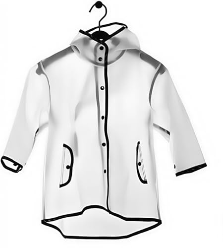 JenKin Kids Raincoat EVA Rain Poncho,Portable Hooded Poncho Jacket Rain Coat for Boys Girls Children (L, Age for 4-6)