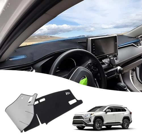 Powerty Dashboard Cover for Toyota RAV4 2025 2024 2023 2022 2021 2020 2019 Dash Cover Carpet Sunshield Protector Velvet Without HUD(Head-up Display)