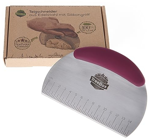 TreeBox Spatola, Tagliapasta Professionale, Raschietto multiuso in Acciaio Inox e Silicone, Tagliaimpasto, Coltello per Impasto, Pizza, Dolci e Pasticceria