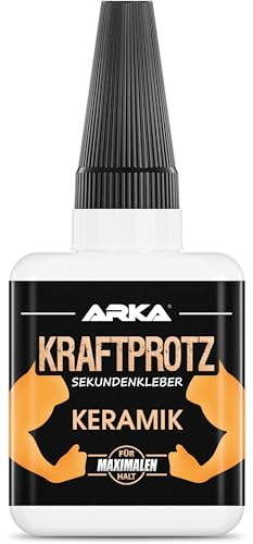 Colle liquide céramique & porcelaine extra forte 50 g – super glue pour vaisselle, tasses, figurines – transparente, résistante à la chaleur & au lave-vaisselle – bouchon anti-séchage – KRAFTPROTZ