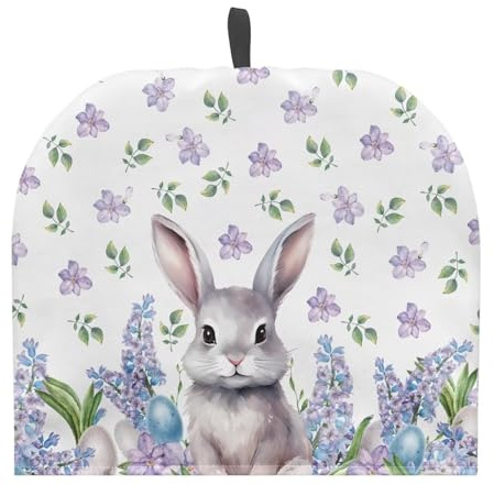 Eheartsgir Rabbit Egg Floral Tea Cosy for Tea Pots Easy to Use Teapot Cozies Breakfast Warmer Tea Kettle Cover Thermal Insulation Home Kitchen Table Tea Kettle Quilt for Easter Decor