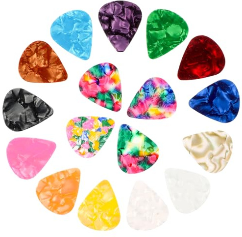 60 Pack Guitar Picks Plectrums 0.46 0.71 0.96 mm Electric Guitar Picks Includes Thin Medium Heavy Thickness Variety Colorful Celluloid Plectrums Thickness for Acoustic Guitar,Ukulele,Bass