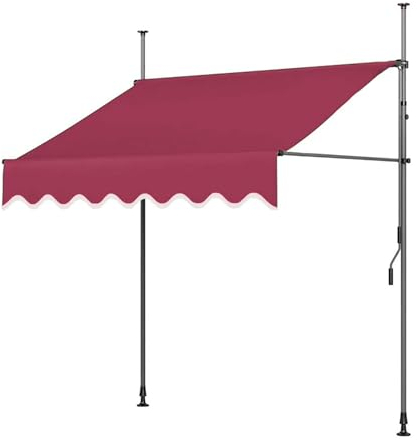 MAAOBR Klemmmarkise, ohne Bohren Balkonmarkise Markise mit Handkurbel Sonnenschutz, UV-beständig höhenverstellbar, Markise Balkon für Terrasse Balkon (Color : Gray Bracket-C, Size : 4m)