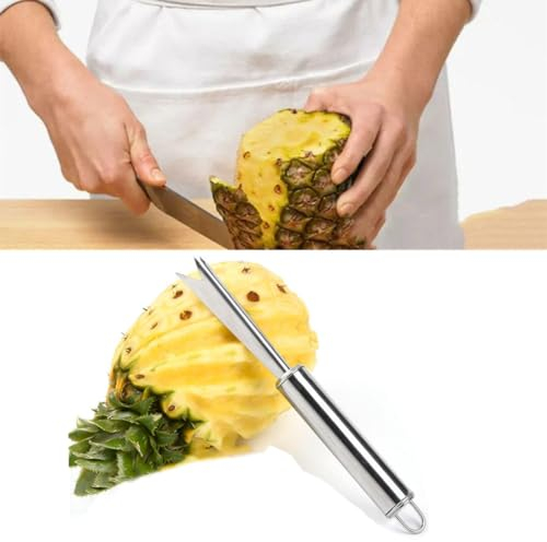 DHliIQQ Pineapple Seed Remover,Stainless Steel Pineapple Peeler,V-Shape Pineapple Seed Remover,Pineapple Eye Peeler,Pineapple Corer Remover for Strawberry Tomato Fruit Tools(1PCS)