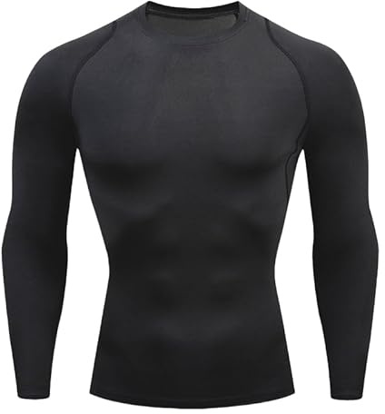 Smatstyle Maillot Compression à Manches Longues pour Homme Sports Séchage Rapide en Maille Respirante pour Course à Pied Fitness