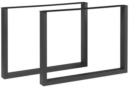 [en.casa] Tischgestell Makers 2er Set Tischbeine Metall für Esstisch Schreibtisch 72 x 100 cm Tischfüße höhenverstellbar Tischuntergestell Schwarz