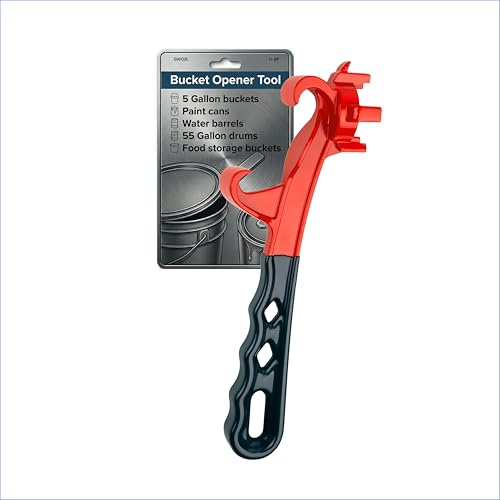 Bucket Opener Tool 5 Gallon - Aluminum Paint Can Opener Tool - Multifunction Bucket Lid Opener with Non-Slip Handle - Pail Opener Wrench for Home and Industrial Use