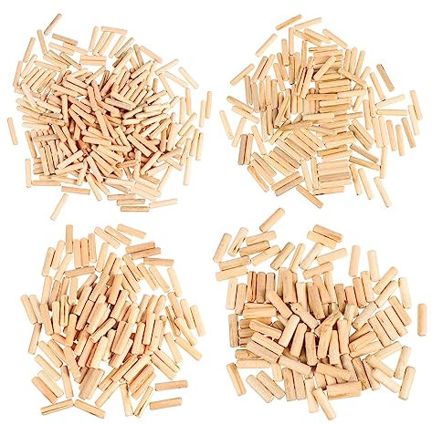 BELLIFFY Lot De 500 Clous Ronds En Bois Dur Haute Densité Extrémités Biseautées Connecteurs De Meubles Réutilisables