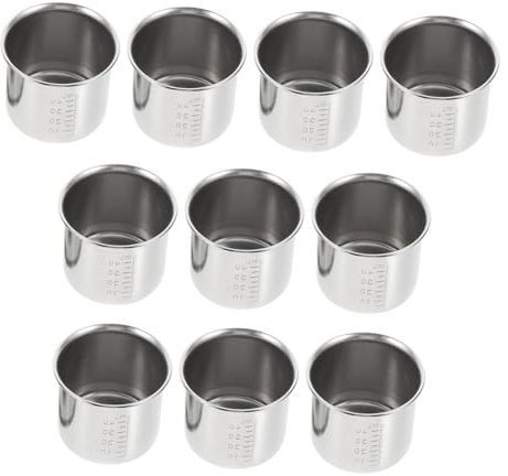 COLLBATH 10 Piezas taza de medicina hospitalaria vaso medidor con escala vasos volumétricos graduados de metal herramienta de medidas con escala medidas tazas acero inoxidable 430 Silver