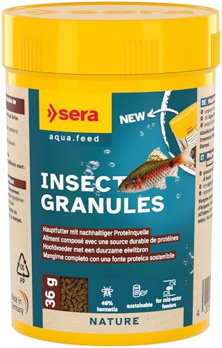 Insect Granules 100 ml | nachhaltiges hauptfutter auf insektenbasis | mit 40% hermetia, verschiedenen algen und weizenkeimen | entspricht der natürlichen ernährung der zierfische