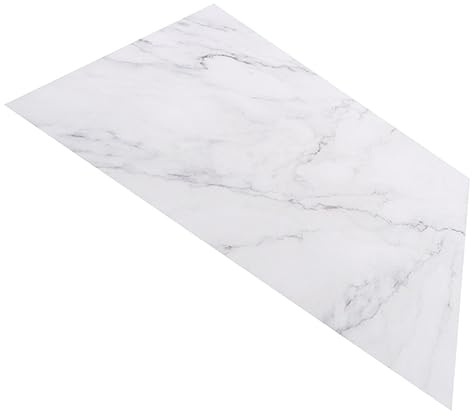 CATIEBYE Vassoio da Cucina in Marmo Bianco Resistente alle Macchie e Antiaderente, Tagliere Multiuso Rettangolare per Conservazione Alimenti e Uso Domestico