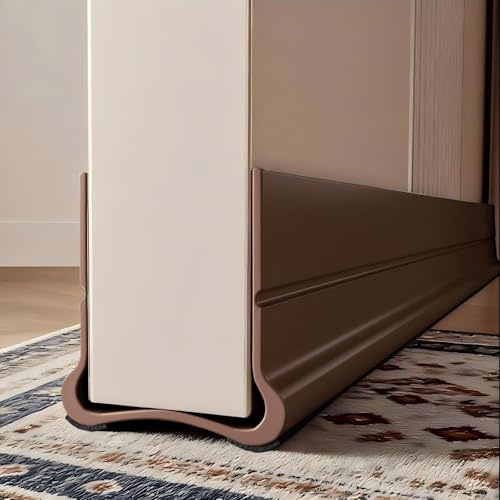 Womwpmt Door Draught Excluder, PVC Door Seal for Protection from Sound, Cold, Moisture and Insects Silicone (Brown, 36inch)