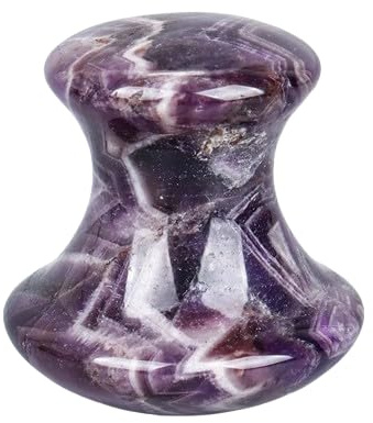 BTMDECOR Natürlicher Amethyst Pilz Gua Sha - Kristall Gesichtsmassagegerät für Entspannung & Hautpflege