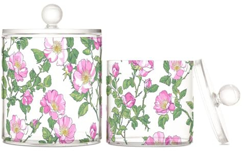 sanluoli Scatole portaoggetti in plastica trasparente con coperchio, per riporre il filo interdentale, per cotton fioc, tamponi di cotone, bastoncini di cotone, filo interdentale, graffette