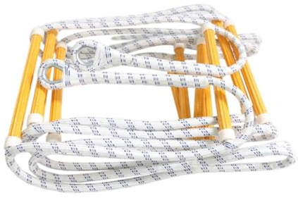 Gralara Escalera de de cuerda resistente de 5 m con ganchos, cuerda extensible, reutilizable, para emergencias, escalada al libre, trabajo y