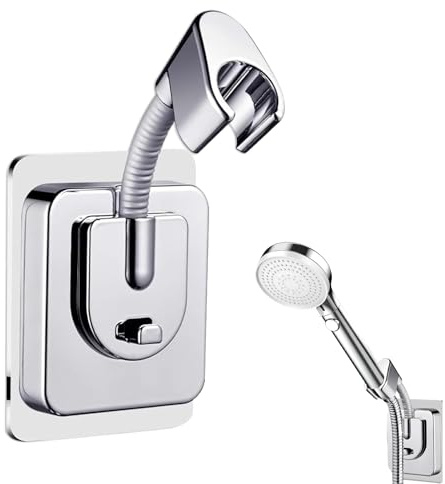 Duschkopfhalterung ohne Bohren,360°Verstellbare Handbrause Halterung mit Silikon-Adapter,Wandhalterung Duschhalterung,Stark Selbstklebend Duschkopfhalter für Bad,Duschkopf Halterung,Shower Head Holder