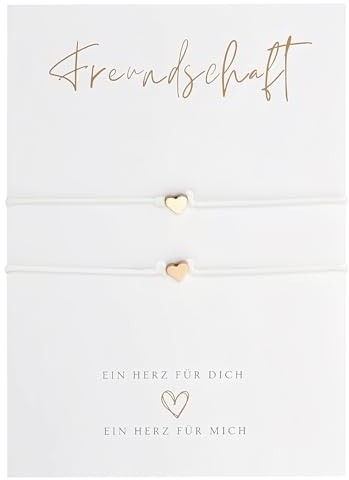 2 Stück Freundschaftsarmband, Freundschafts-Armbänder für 2 Beste Freundin Geschenke, Glücksbringer Herzchen Armband Herz Damen Mädchen, Freundschaftsketten Danke Geschenk für Geburtstag Weihnachten