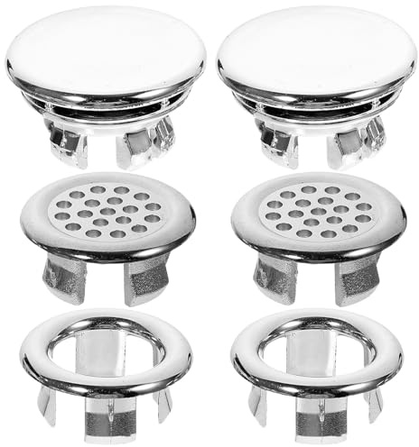 IWOWHERO 6pcs Sink Overflow Rings Decorative Covers Bathroom Washbasin Accessories Replacement for Kitchen and Vanity Basins