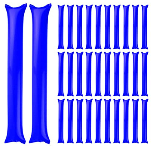 Rachlicy Cheering Stick Inflatable Thunder Stick Plastic Spirit Noise Maker for Sport Event Birthday Party Favor 50PCS 60 * 10 Blue