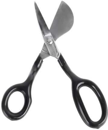 Tijera para siesta de pico de pato, tijera para apliques de acero de 7 pulgadas menos, cizalla de pico de pato con agarre para manualidades, bordado, tijera para pelo de alfombra