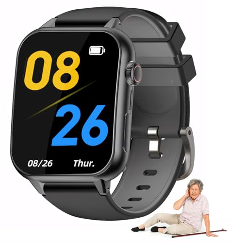 Reloj inteligente con SOS, detección de caídas, GPS, videollamadas, IP67, requiere tarjeta SIM, ideal para monitoreo de personas mayores